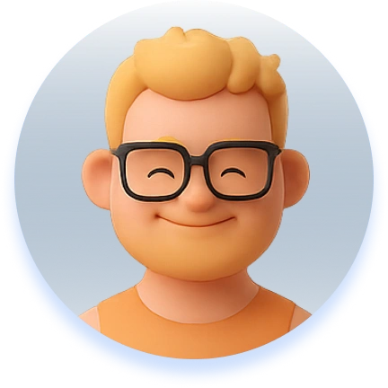 Avatar 3D bărbat cu ochelari